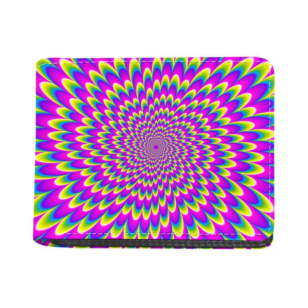 Green Wave Moving Optical Illusion Bifold Wallet