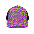 Green Wave Moving Optical Illusion Black Mesh Trucker Hat