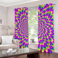 Green Wave Moving Optical Illusion Dimout Grommet Curtains