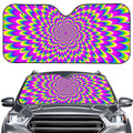 Green Wave Moving Optical Illusion Car Windshield Sun Shade