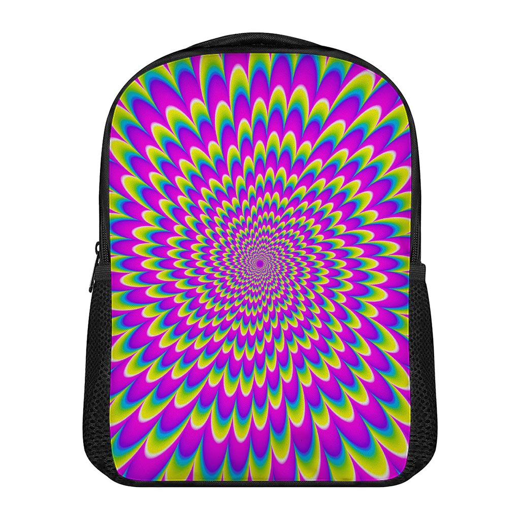 Green Wave Moving Optical Illusion Casual Backpack