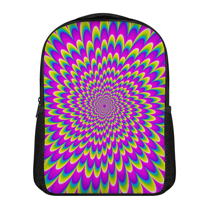 Green Wave Moving Optical Illusion Casual Backpack