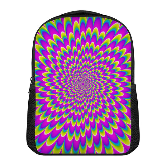 Green Wave Moving Optical Illusion Casual Backpack