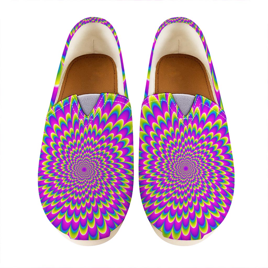 Green Wave Moving Optical Illusion Casual Shoes