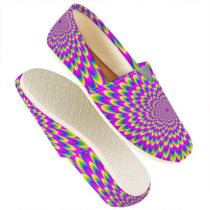 Green Wave Moving Optical Illusion Casual Shoes