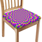 Green Wave Moving Optical Illusion Chair Cushion Cover
