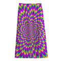 Green Wave Moving Optical Illusion Cotton Front Slit Maxi Skirt