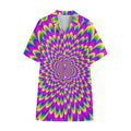Green Wave Moving Optical Illusion Cotton Hawaiian Shirt
