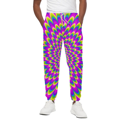 Green Wave Moving Optical Illusion Cotton Pants