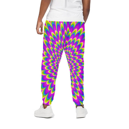 Green Wave Moving Optical Illusion Cotton Pants