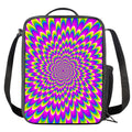 Green Wave Moving Optical Illusion Crossbody Lunch Bag