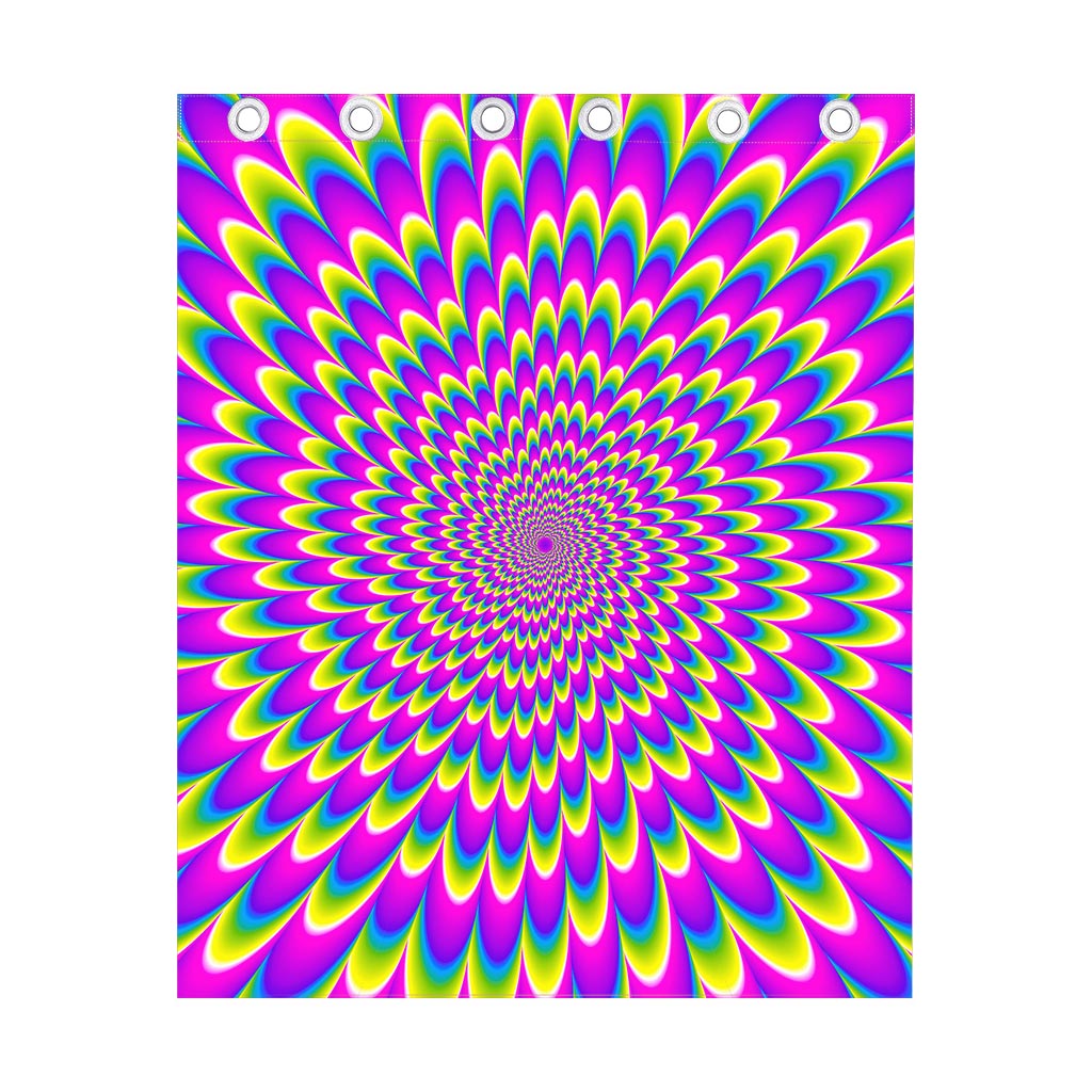 Green Wave Moving Optical Illusion Curtain