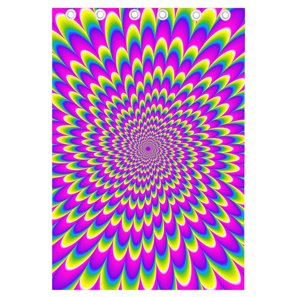 Green Wave Moving Optical Illusion Curtain