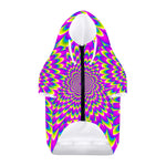 Green Wave Moving Optical Illusion Dog Zip Up Hoodie