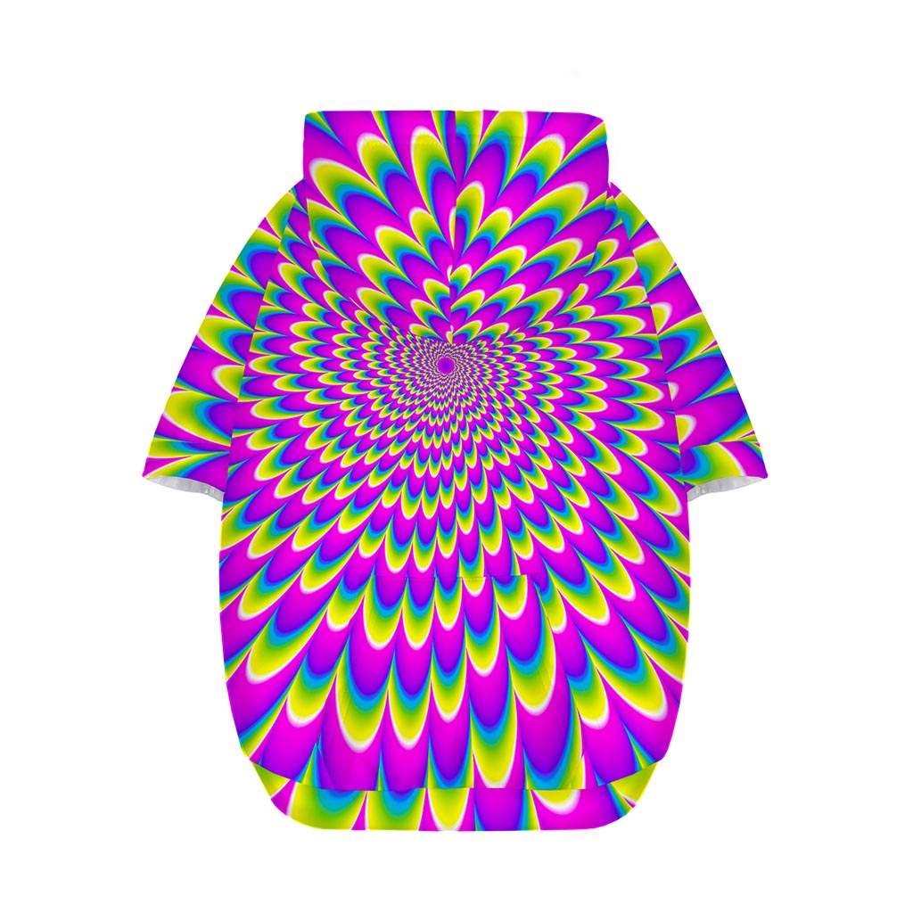 Green Wave Moving Optical Illusion Dog Zip Up Hoodie