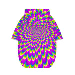 Green Wave Moving Optical Illusion Dog Zip Up Hoodie