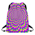 Green Wave Moving Optical Illusion Drawstring Backpack