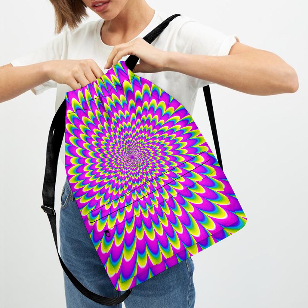 Green Wave Moving Optical Illusion Drawstring Backpack