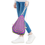 Green Wave Moving Optical Illusion Drawstring Bag