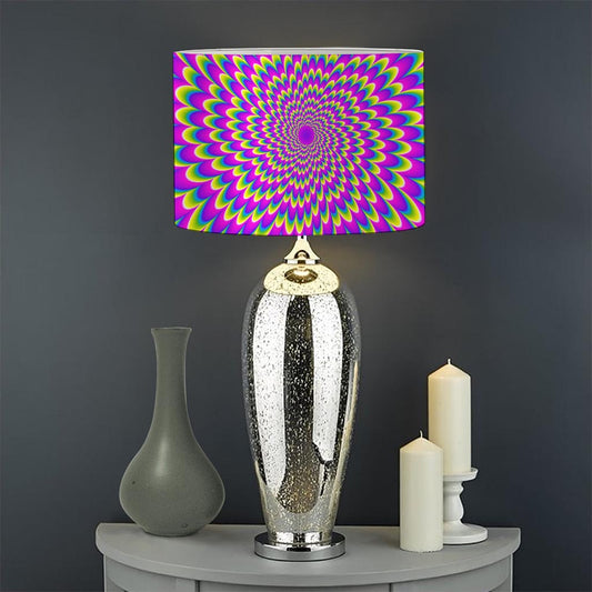Green Wave Moving Optical Illusion Drum Lamp Shade