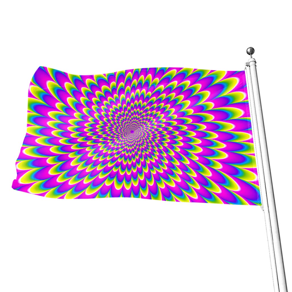 Green Wave Moving Optical Illusion Flag
