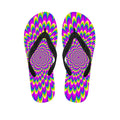 Green Wave Moving Optical Illusion Flip Flops