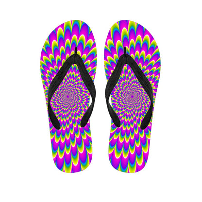 Green Wave Moving Optical Illusion Flip Flops