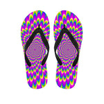 Green Wave Moving Optical Illusion Flip Flops