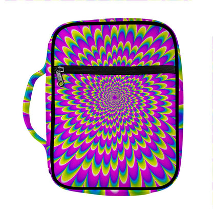Green Wave Moving Optical Illusion Front Pocket Bible Bag