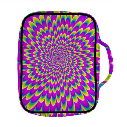 Green Wave Moving Optical Illusion Front Pocket Bible Bag