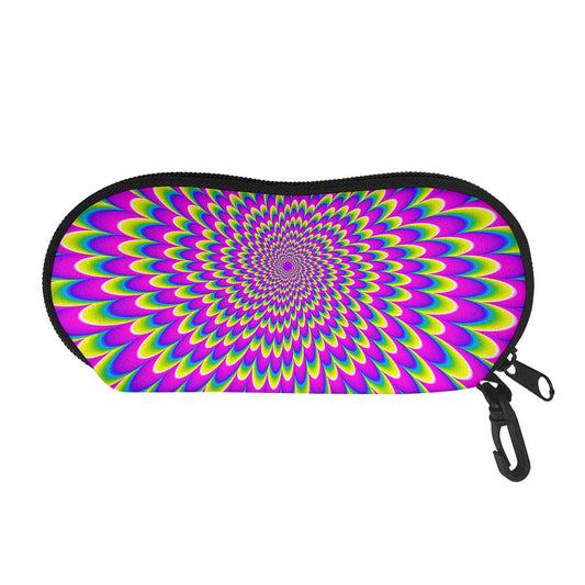 Green Wave Moving Optical Illusion Glasses Case