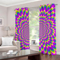 Green Wave Moving Optical Illusion Grommet Curtains