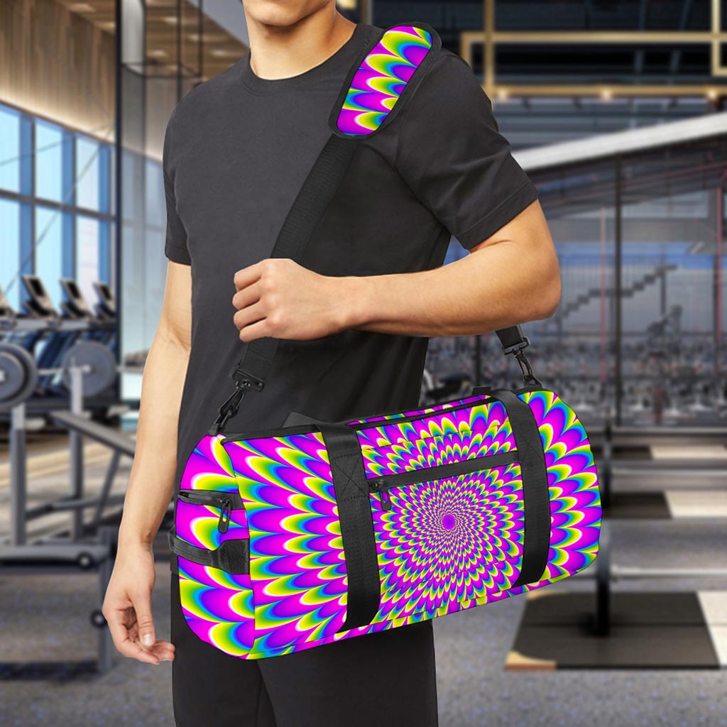 Green Wave Moving Optical Illusion Gym Bag