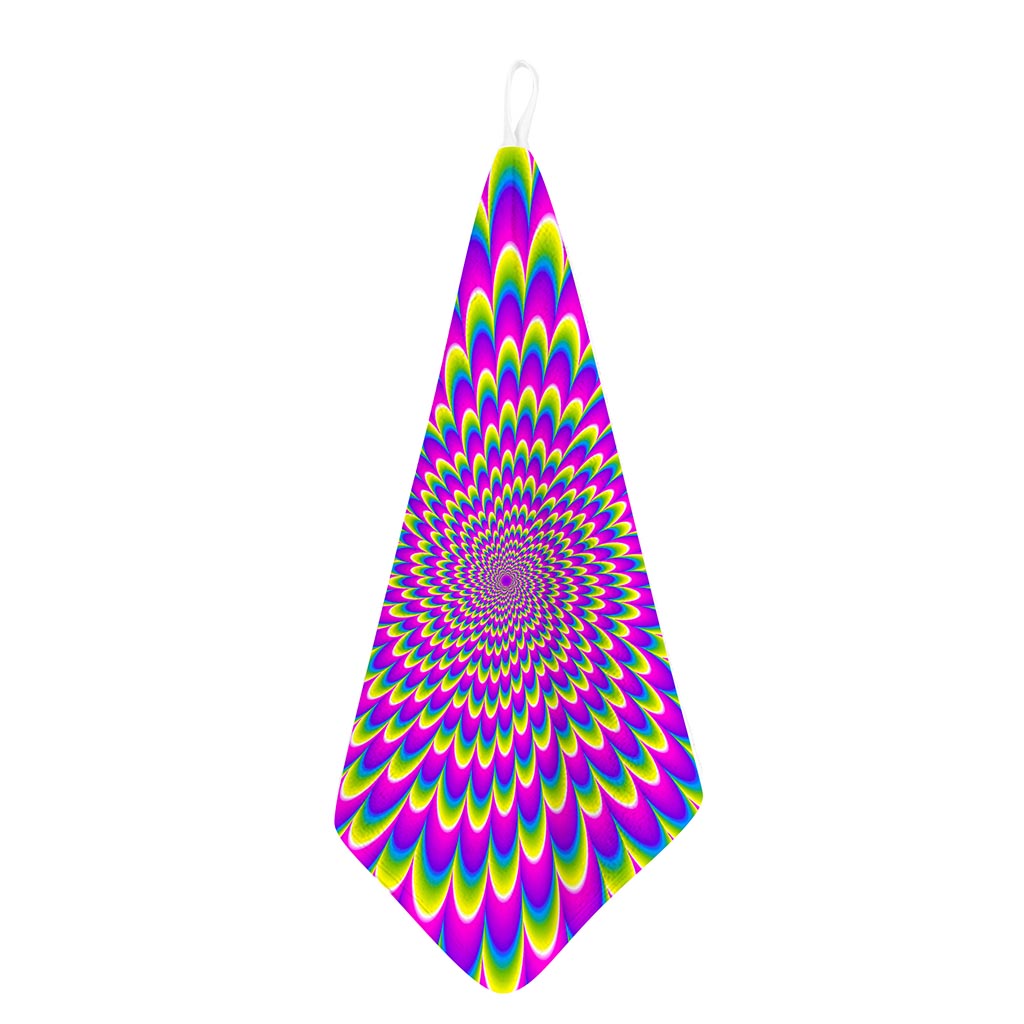 Green Wave Moving Optical Illusion Hand Towel