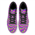 Green Wave Moving Optical Illusion High Top Leather Sneakers