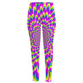 Green Wave Moving Optical Illusion High-Waisted Pocket Leggings