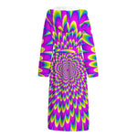 Green Wave Moving Optical Illusion Hooded Bathrobe