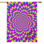 Green Wave Moving Optical Illusion House Flag