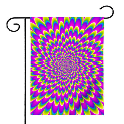 Green Wave Moving Optical Illusion House Flag