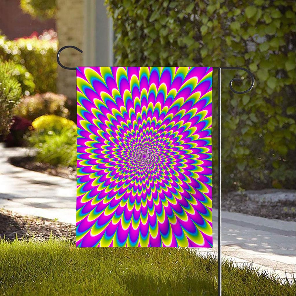 Green Wave Moving Optical Illusion House Flag
