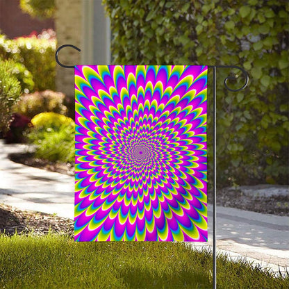 Green Wave Moving Optical Illusion House Flag