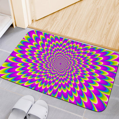 Green Wave Moving Optical Illusion Indoor Door Mat