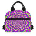 Green Wave Moving Optical Illusion Insulated Lunch Bag