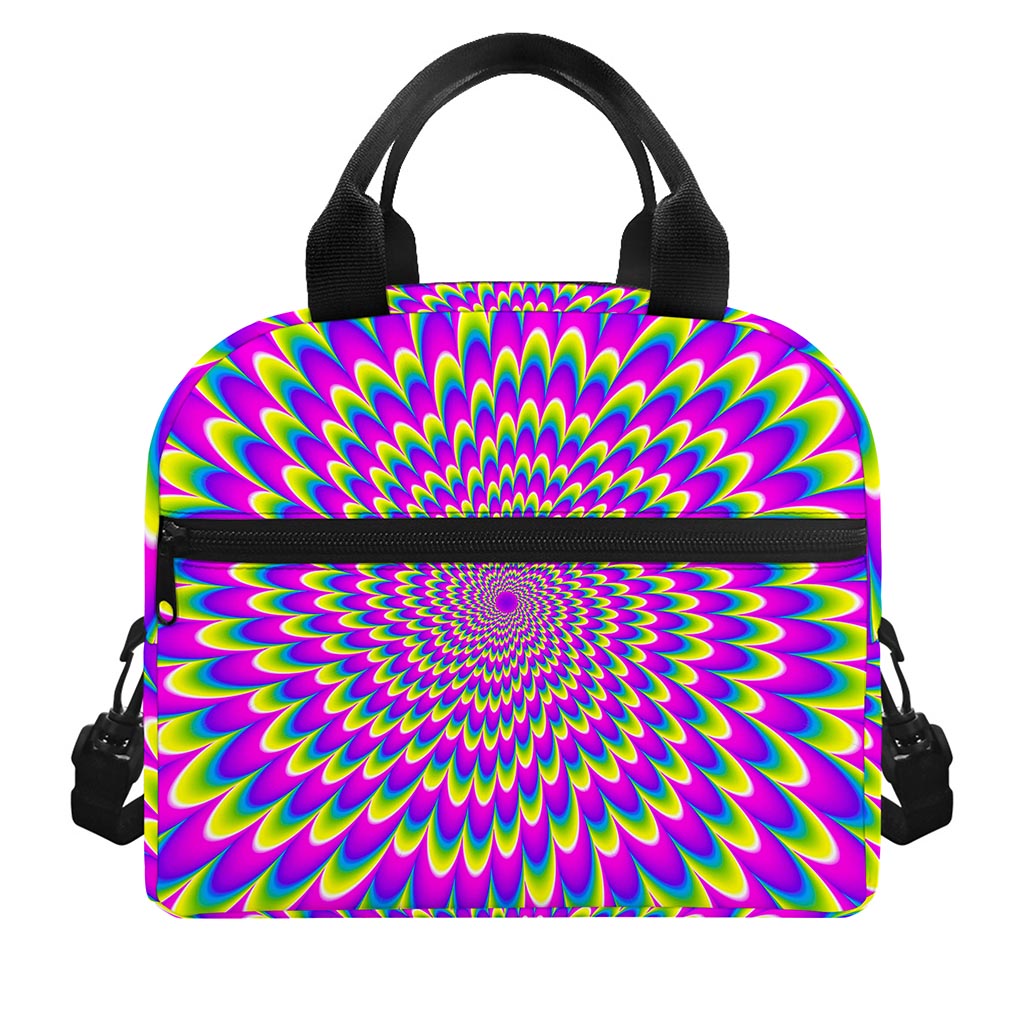 Green Wave Moving Optical Illusion Insulated Lunch Bag