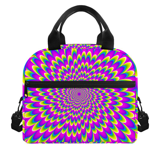 Green Wave Moving Optical Illusion Insulated Lunch Bag