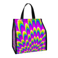 Green Wave Moving Optical Illusion Insulated Lunch Tote