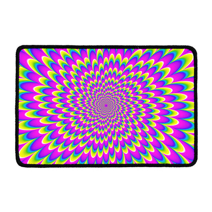 Green Wave Moving Optical Illusion Kitchen Mat