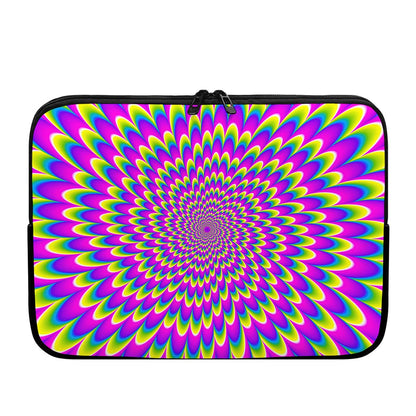Green Wave Moving Optical Illusion Laptop Sleeve