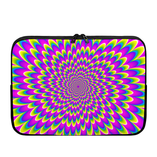 Green Wave Moving Optical Illusion Laptop Sleeve