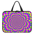 Green Wave Moving Optical Illusion Laptop Sleeve With Handle